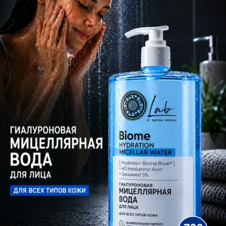 Мицеллярная вода для снятия макияжа гиалуроновая Lab Biome. ТОРГОВО-ПРОИЗВОДСТВЕННАЯ КОМПАНИЯ УСПЕШНОЕ ДЕЛО