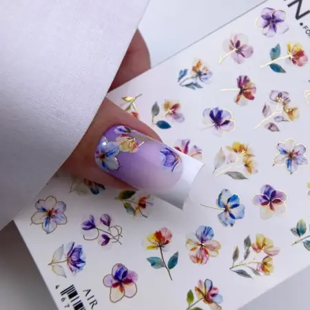 Слайдеры наклейки для ногтей летние цветы. NAILS MARKET