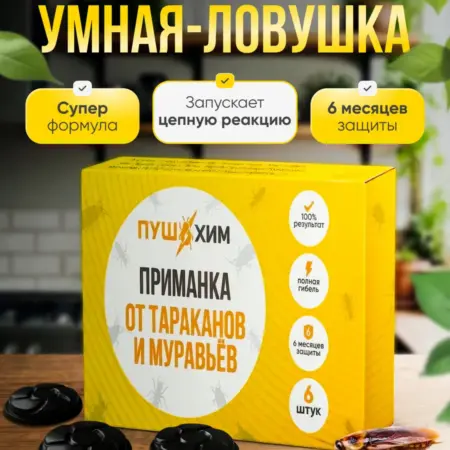 Приманка для тараканов в доме. ПУШХИМ