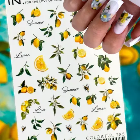 Слайдеры наклейки для ногтей лимоны. NAILS MARKET