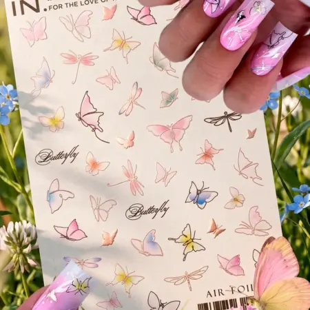 Маникюрные слайдеры наклейки для ногтей бабочки. NAILS MARKET