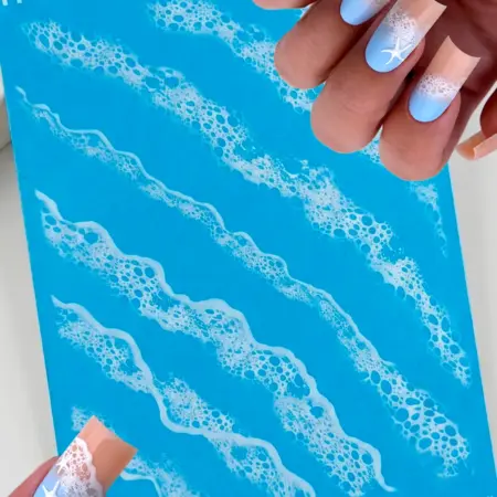 Слайдеры наклейки для ногтей морская волна. NAILS MARKET